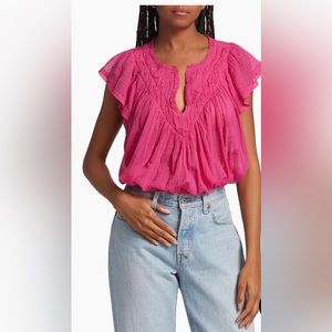 NWT Free People Padma Short Sleeve Shirt size M